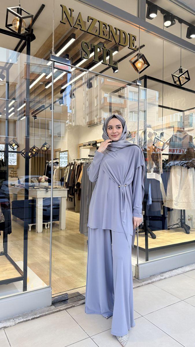 ÇAPRAZ DETAYLI PANTOLONLU TAKIM