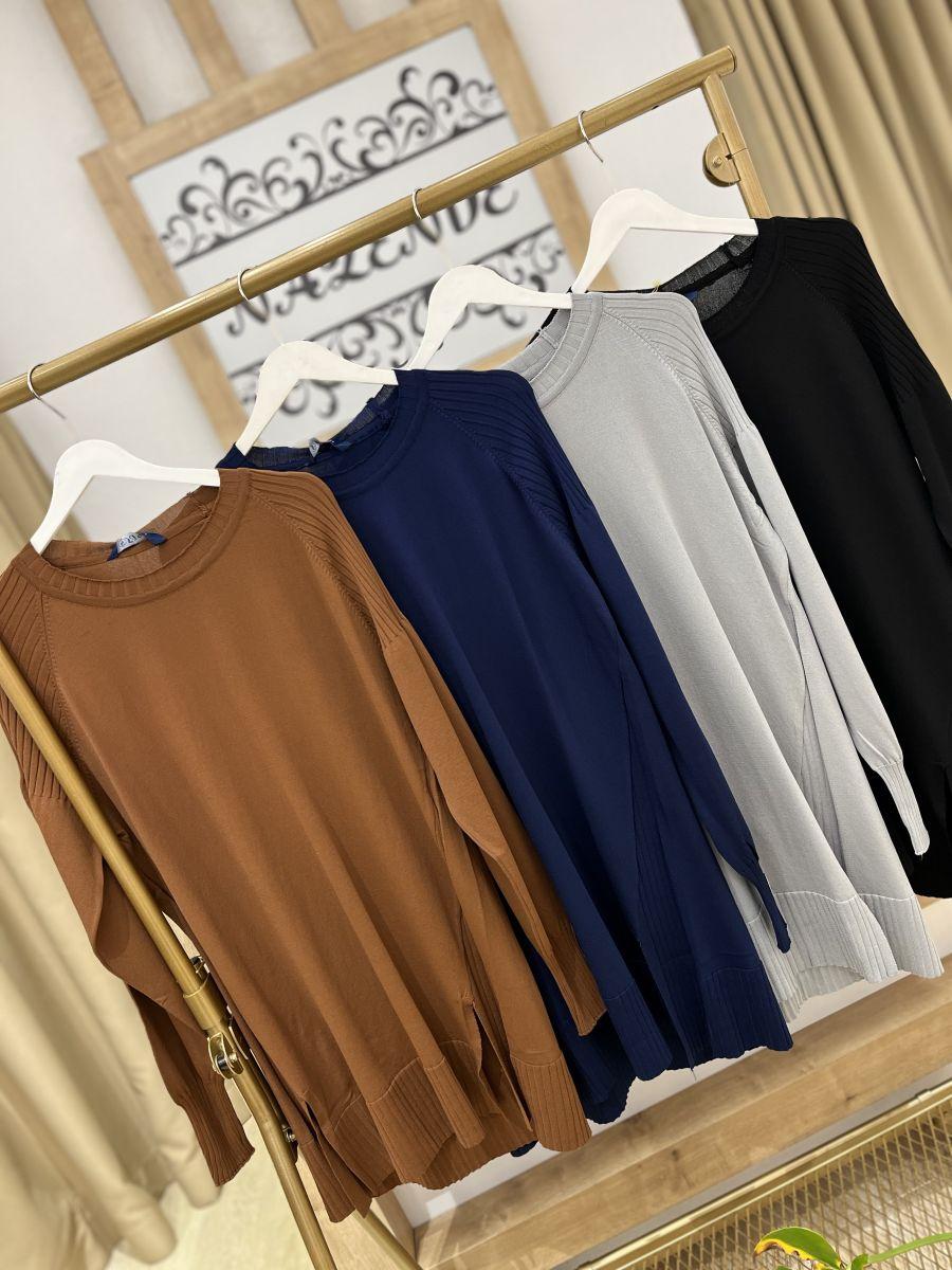 MERSERİZE SOĞUK İPLİK BLUZ - Görsel