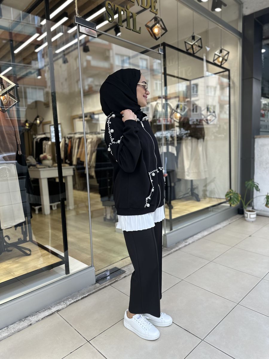 İNCİ DETAYLI KAPŞON - Görsel