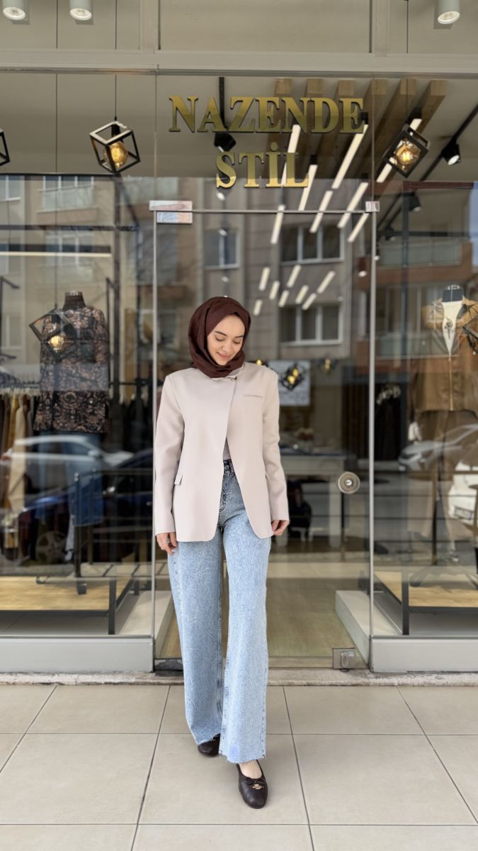 TAŞ İŞLEMELİ KOT PANTOLON - Görsel