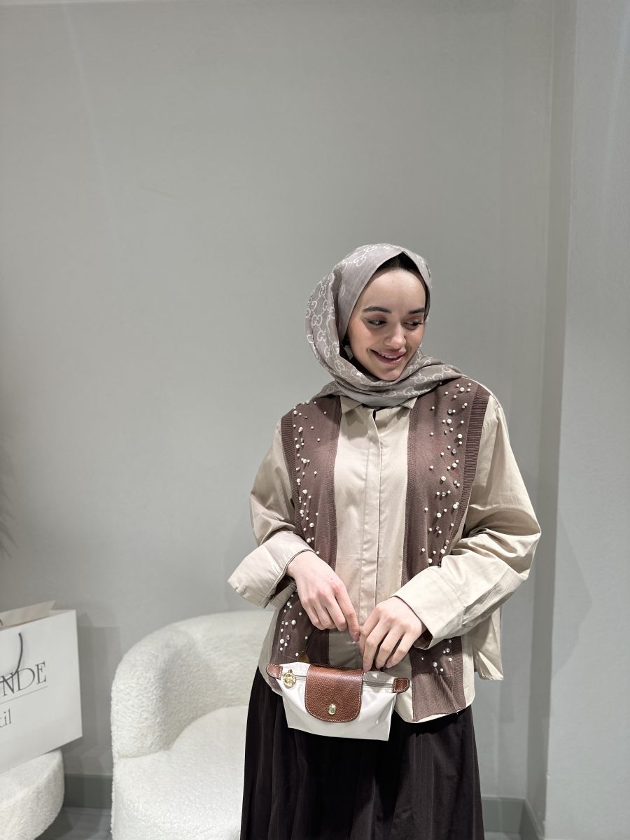 İŞLEMELİ TASARIM GÖMLEK - Görsel