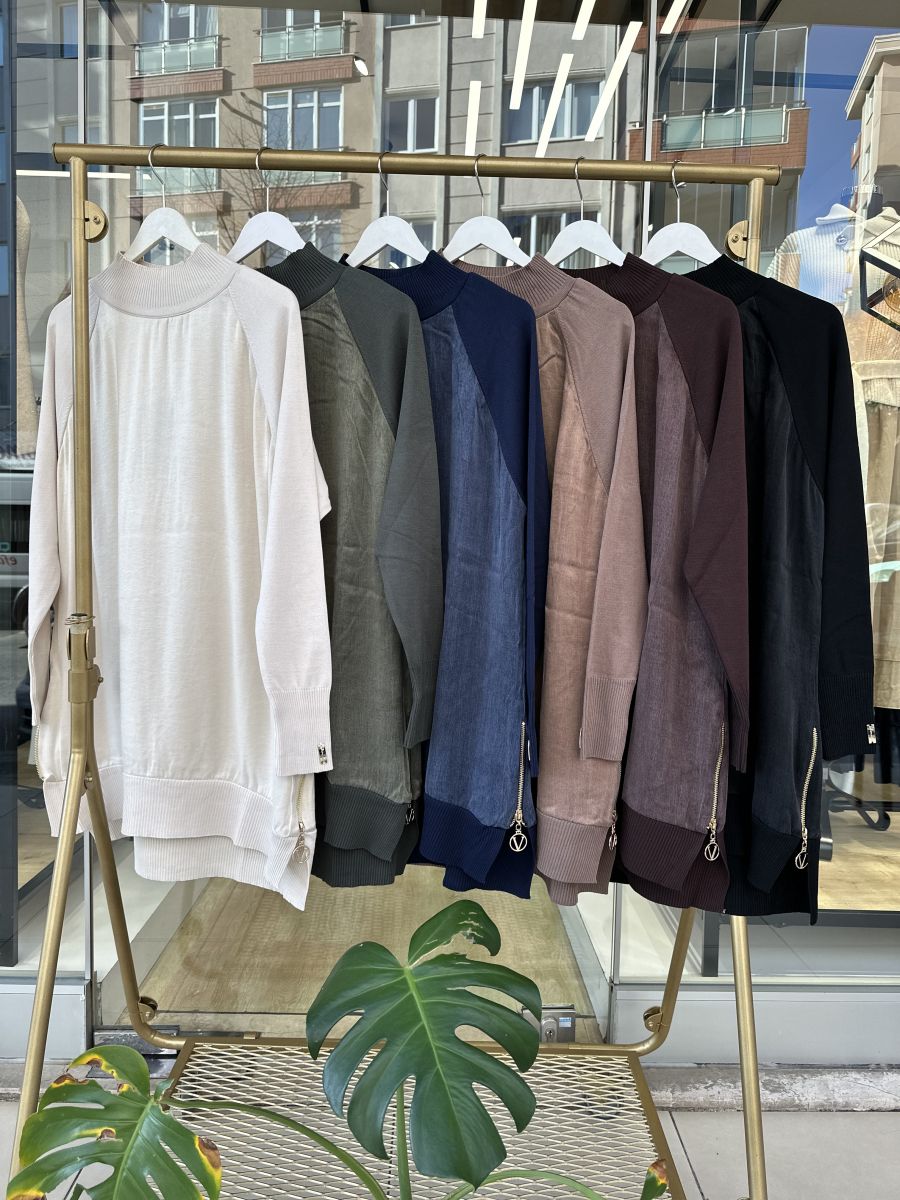 İPEK KUPRA DETAY TUNİK - Görsel