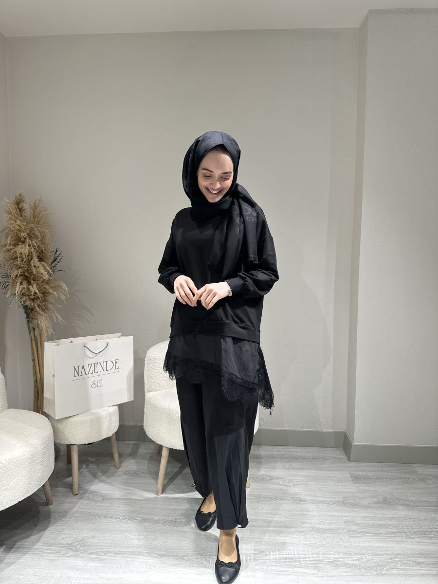 DANTEL DETAYLI 2İPLİK SWEAT - Görsel