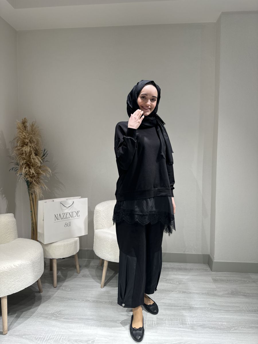 DANTEL DETAYLI 2İPLİK SWEAT - Görsel