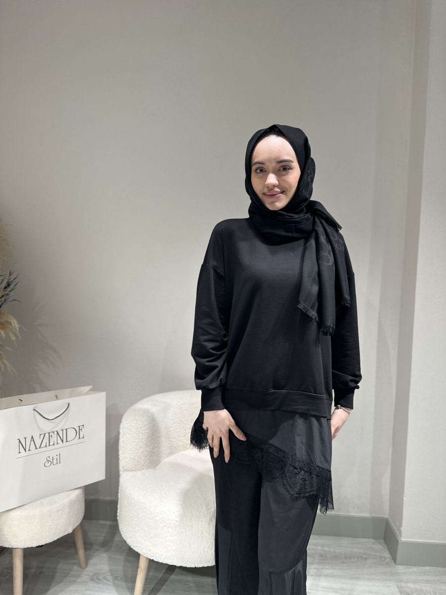 DANTEL DETAYLI 2İPLİK SWEAT - Görsel