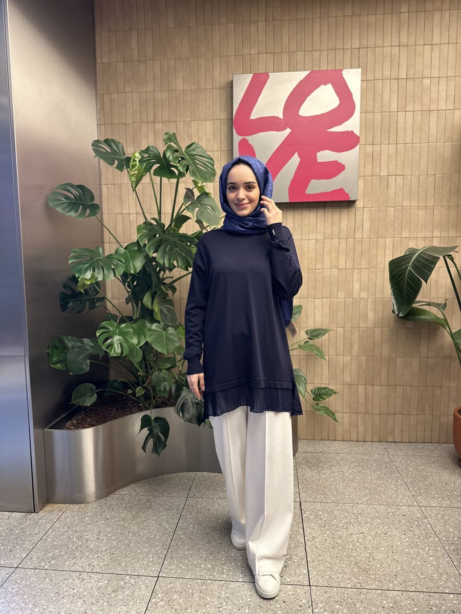 ŞİFON DETAYLI MERSERİZE TUNİK