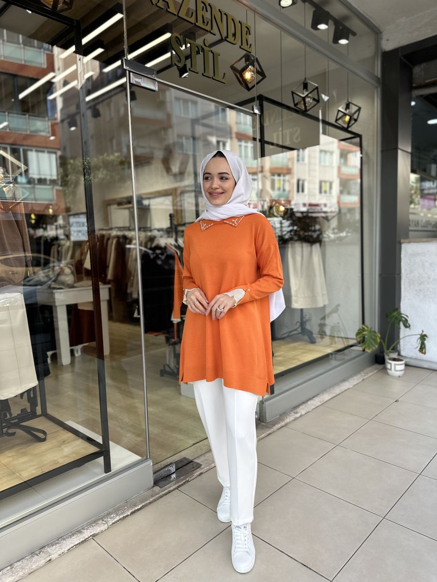 İŞLEMELİ TRİKO TUNİK