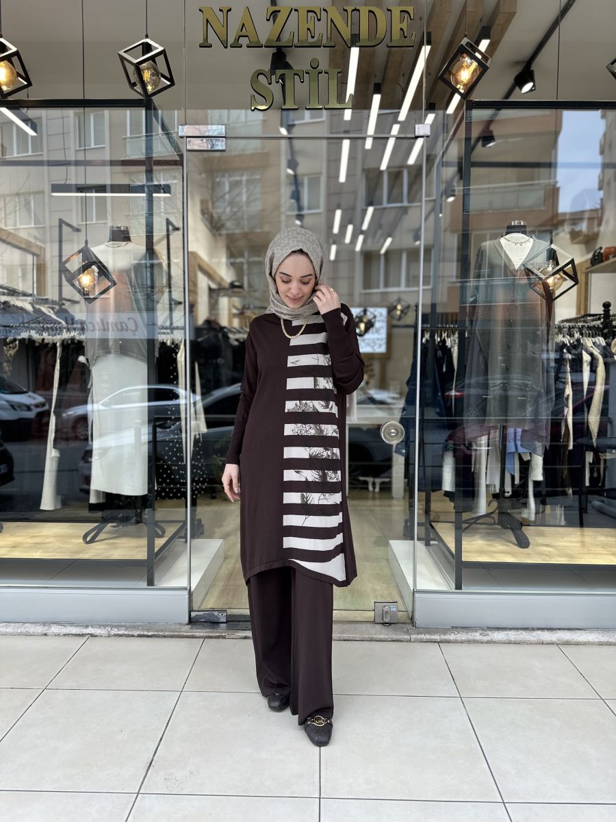 MERSERİZE ŞERİT DESENLİ TAKIM