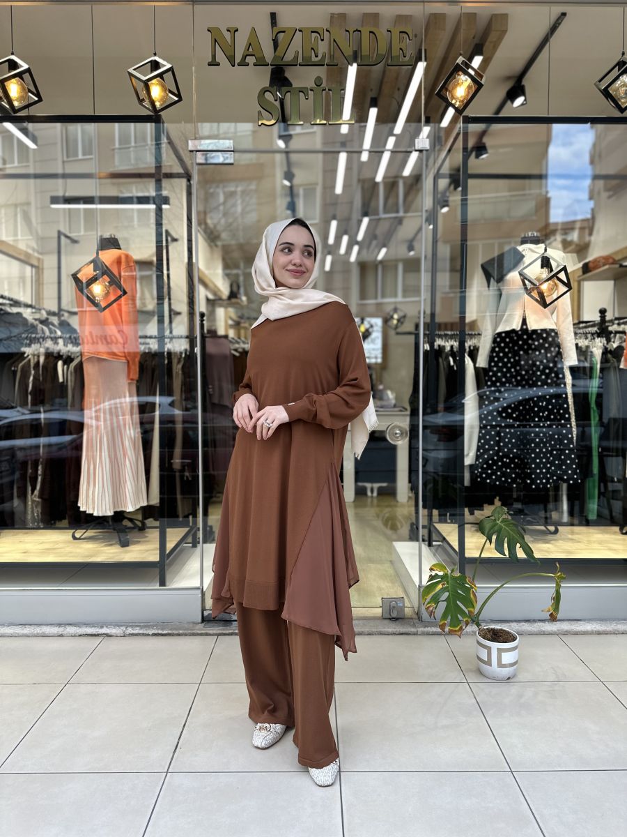 MERSERİZE ŞİFON DETAY TAKIM - Görsel