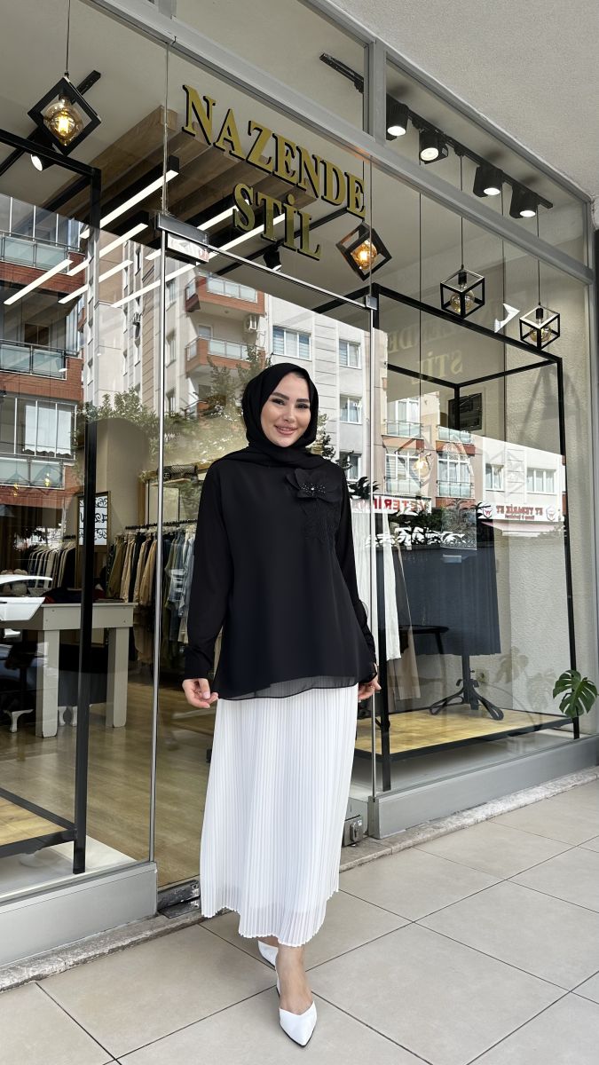 ŞİFON PİLİSELİ ETEK