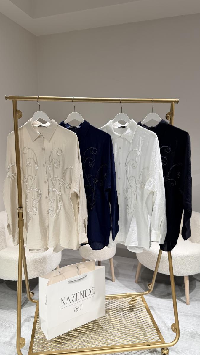 İŞLEME DETAYLI EFİL GÖMLEK - Görsel