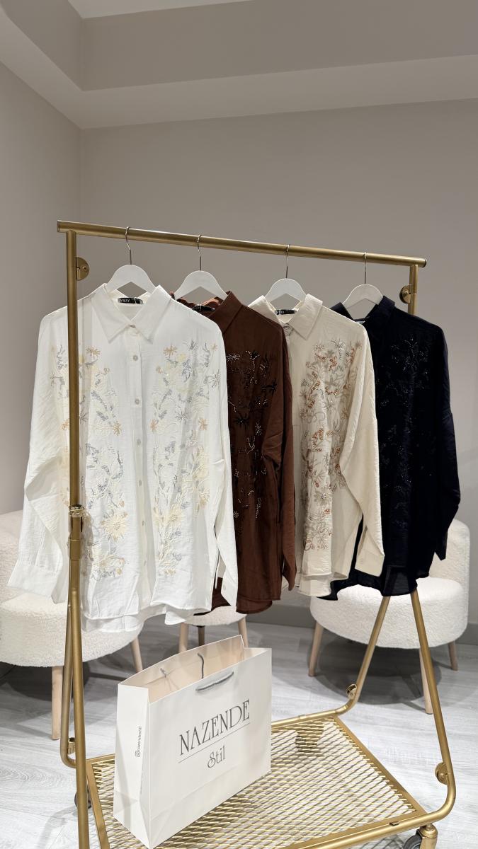 İŞLEME DETAYLI EFİL GÖMLEK - Görsel