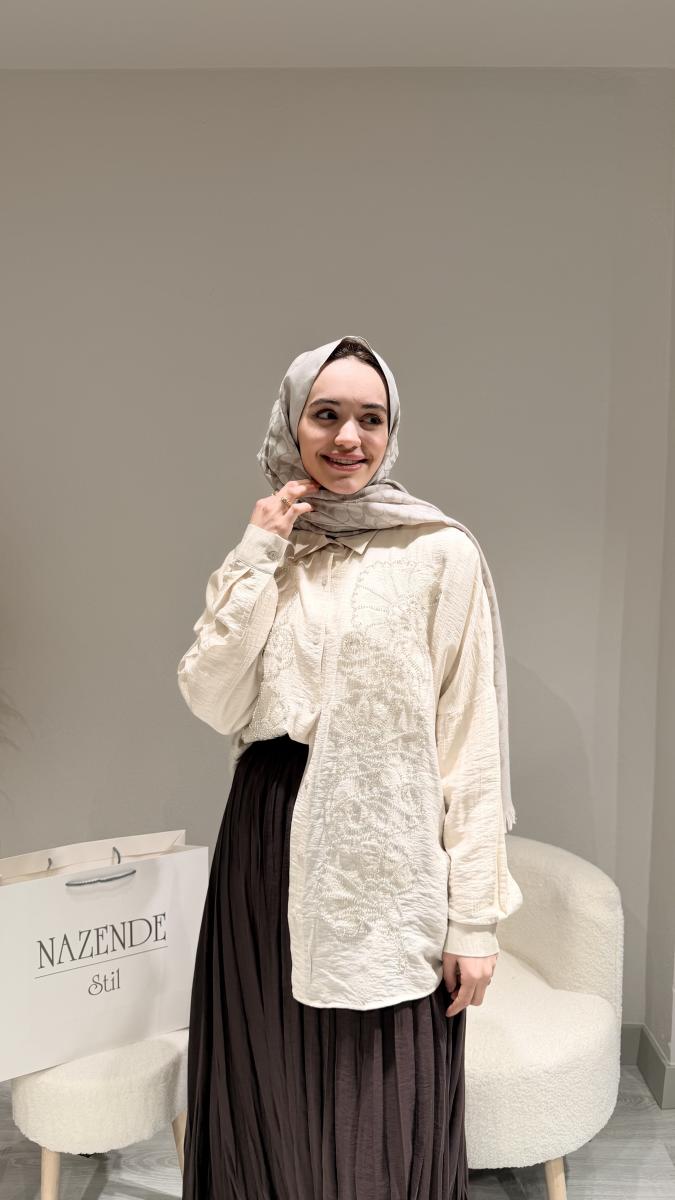 İŞLEME DETAYLI EFİL GÖMLEK