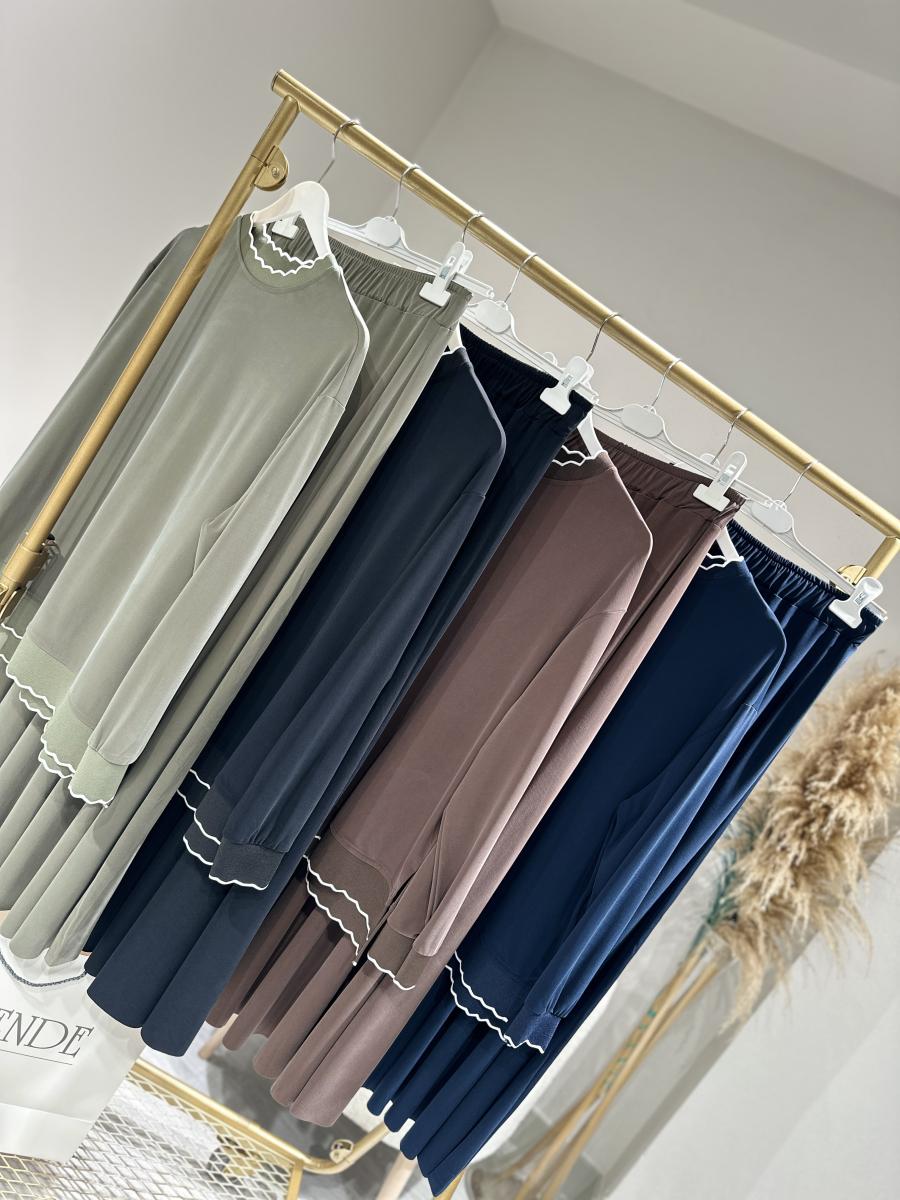 İNCE PİKE KUMAŞ ETEKLİ TAKIM