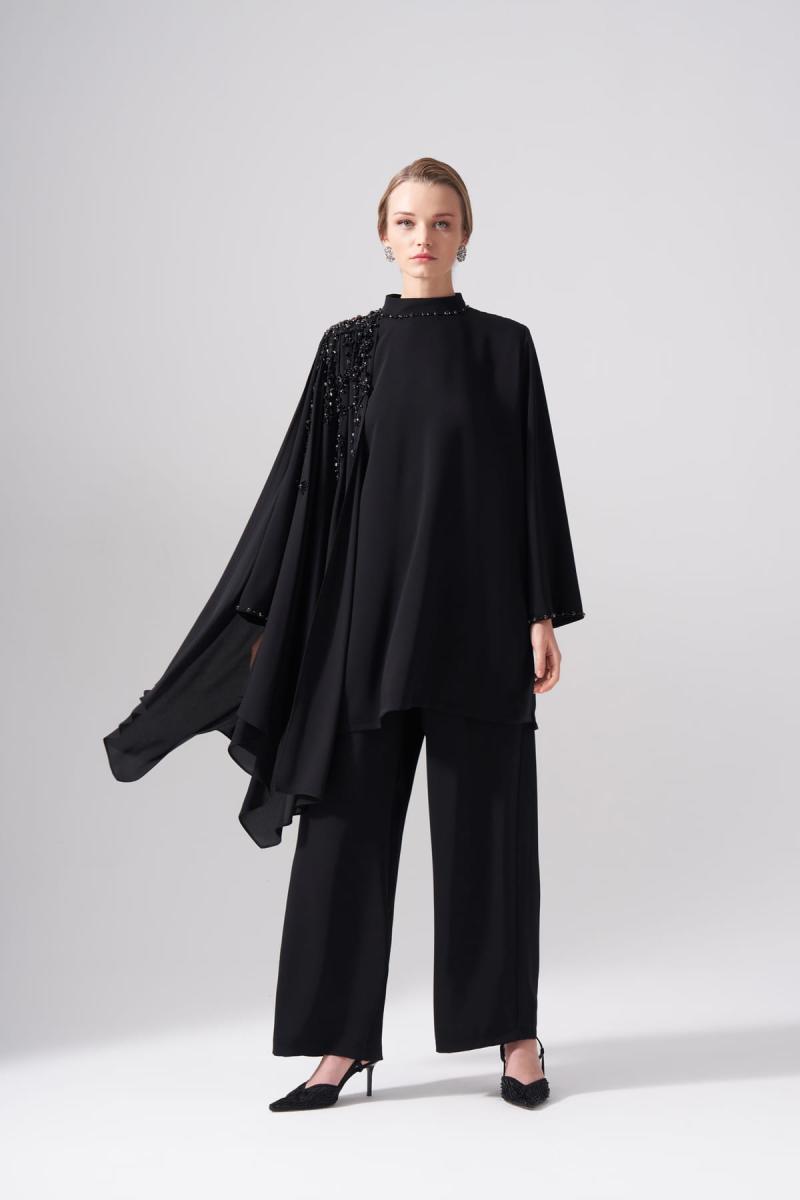 PELERİN DETAYLI ABİYE TASARIM TAKIM - Görsel