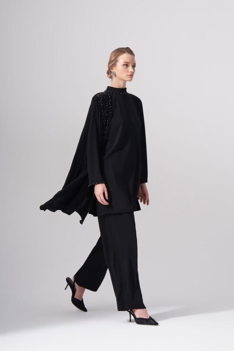 PELERİN DETAYLI ABİYE TASARIM TAKIM - Görsel