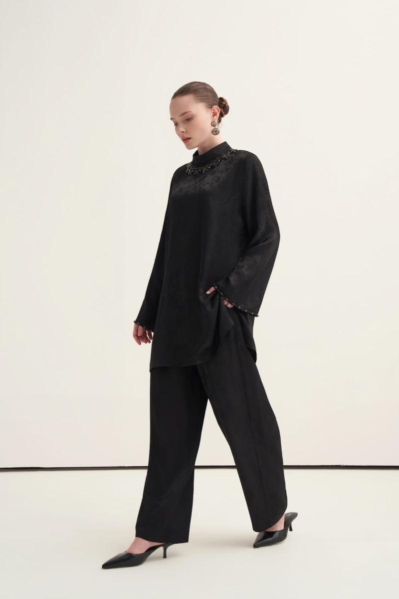 YAKA DETAYLI SATEN ABİYE TAKIM - Görsel