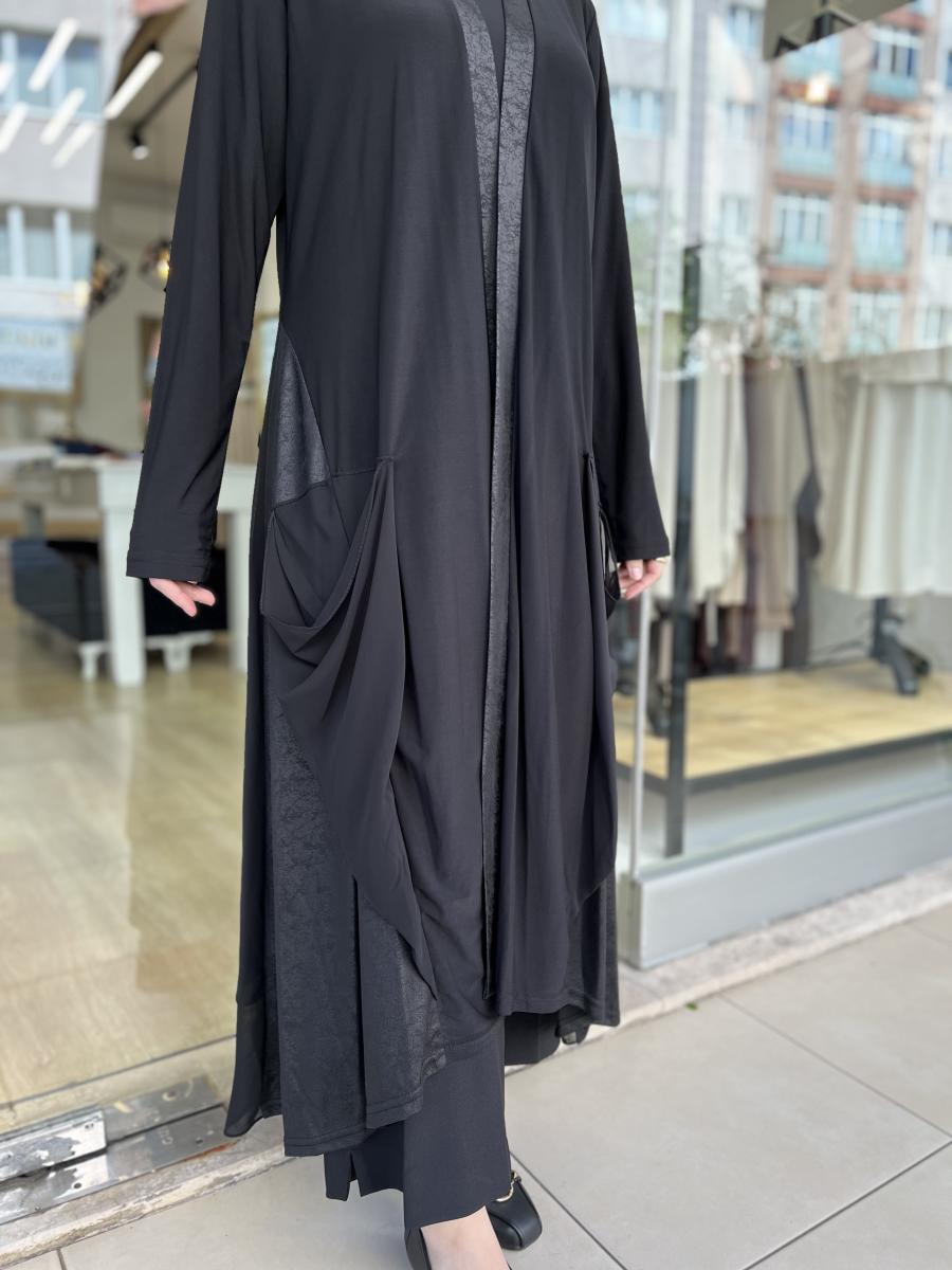 ŞİFON DETAYLI ASİMETRİK KAP - Görsel