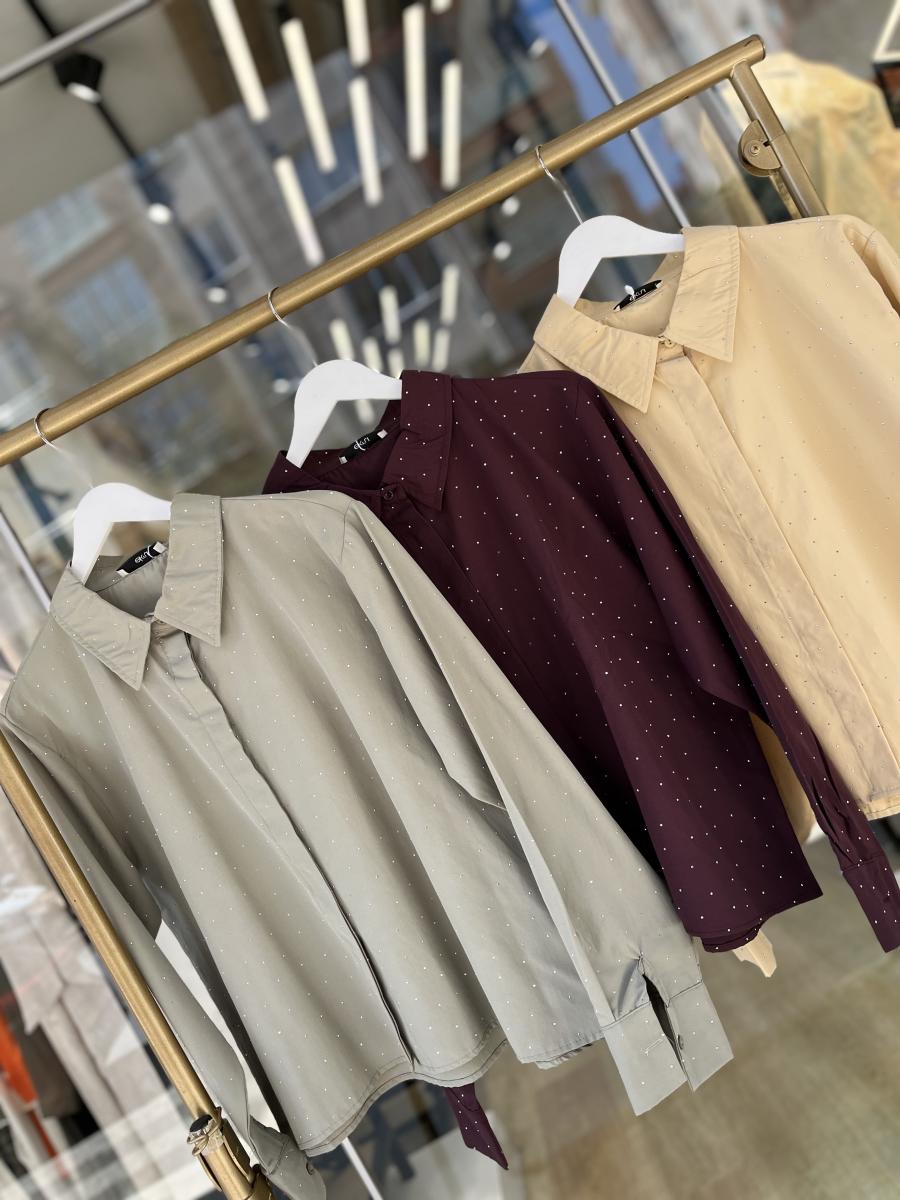 IŞILTILI POPLİN GÖMLEK