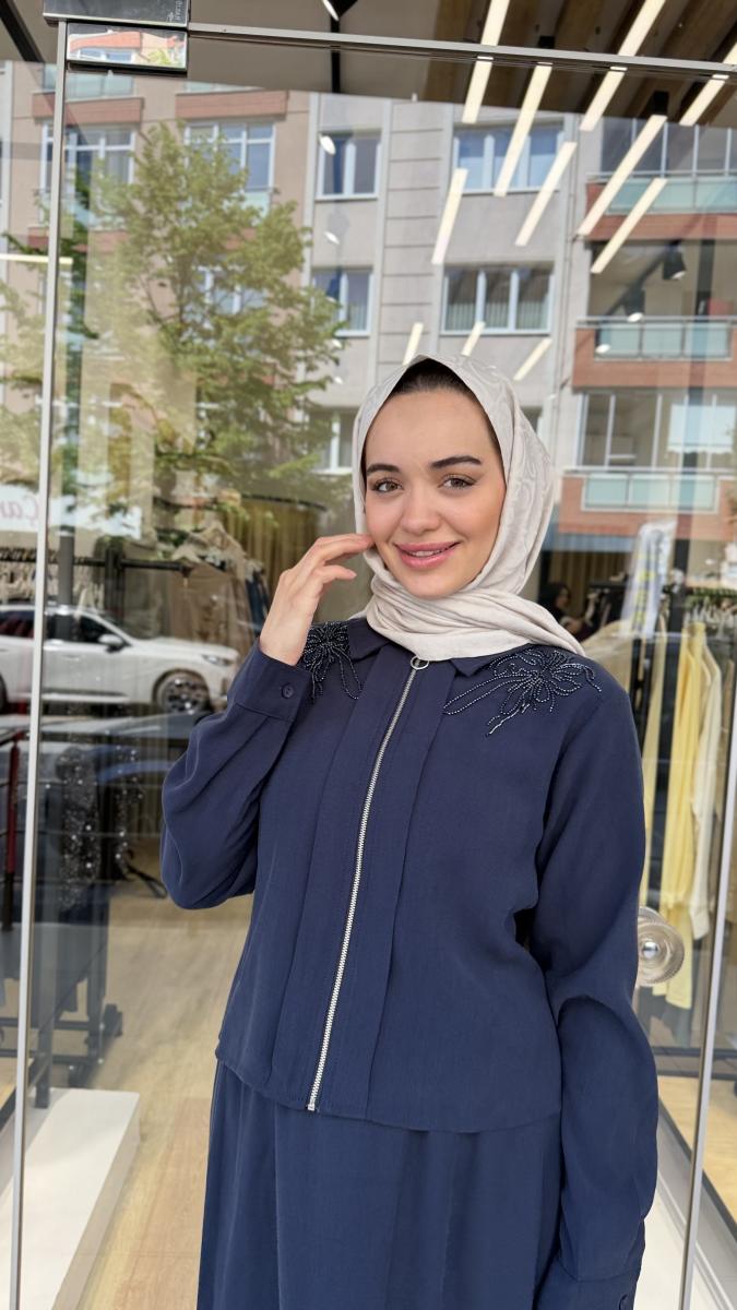 TENCEL KUMAŞ İŞLEME DETAYLI TAKIM - Görsel