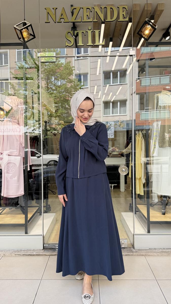 TENCEL KUMAŞ İŞLEME DETAYLI TAKIM - Görsel