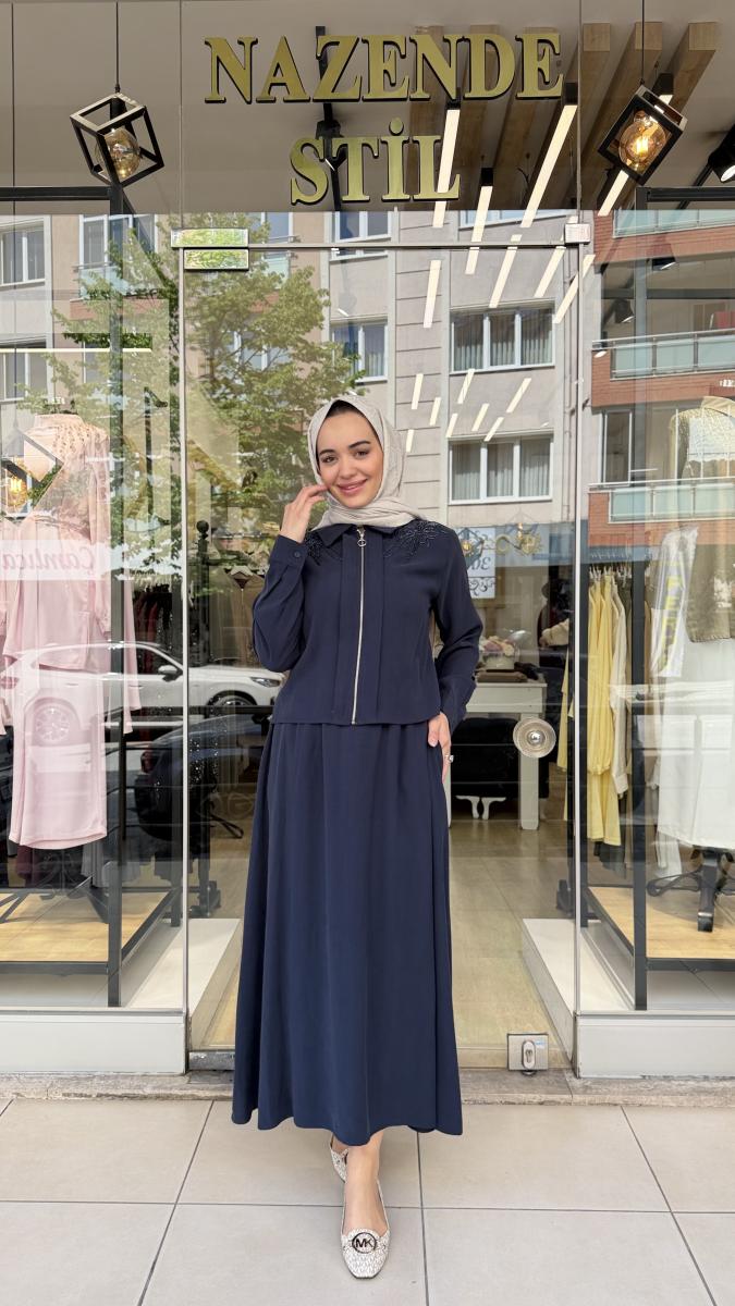 TENCEL KUMAŞ İŞLEME DETAYLI TAKIM - Görsel