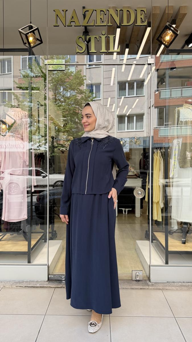TENCEL KUMAŞ İŞLEME DETAYLI TAKIM - Görsel