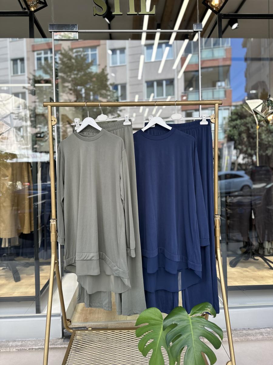 ŞİFON DETAYLI OYSHO PANTOLONLU TAKIM - Görsel