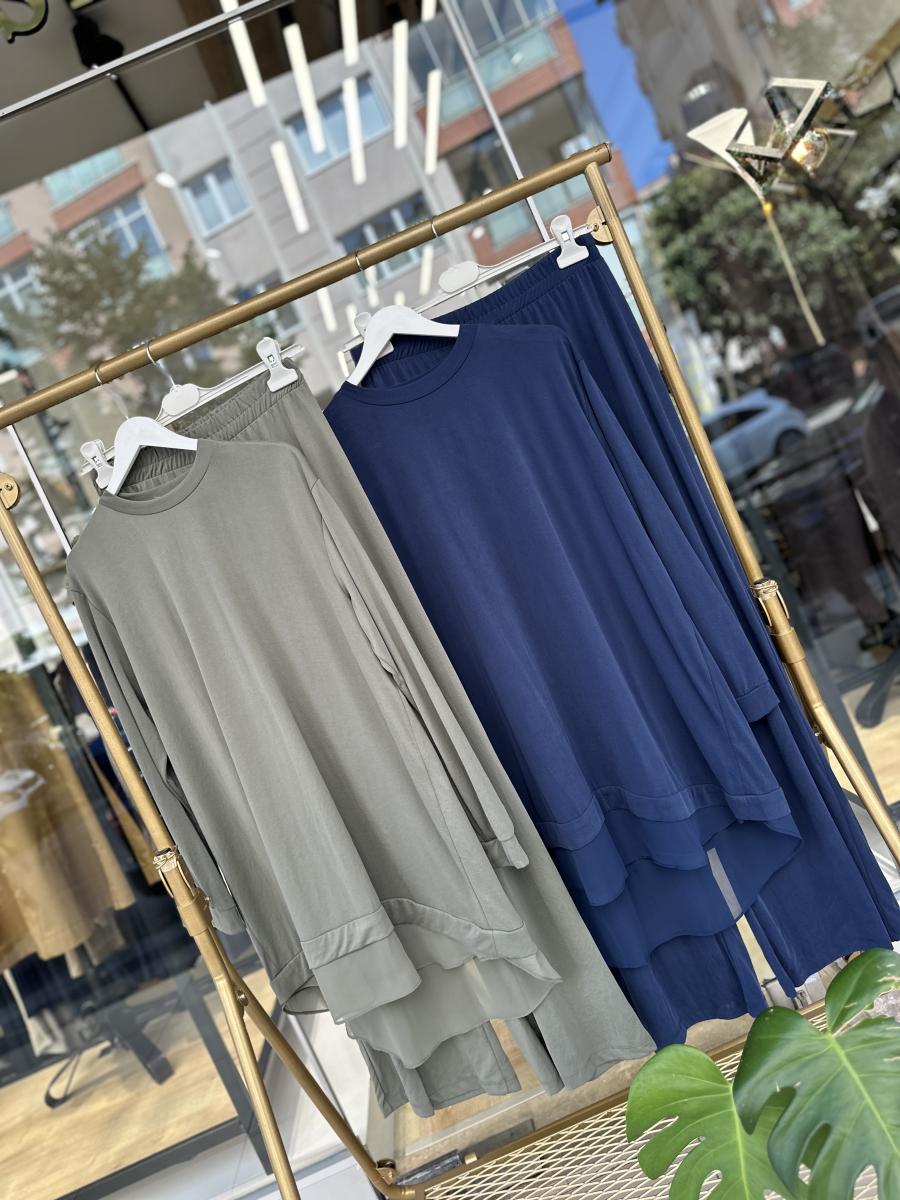 ŞİFON DETAYLI OYSHO PANTOLONLU TAKIM - Görsel