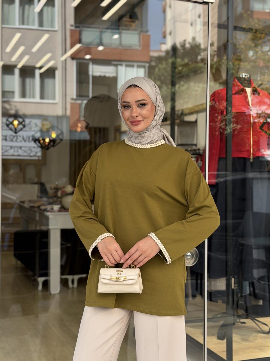 İŞLEME DETAYLI PAMUKLU SWEAT - Görsel
