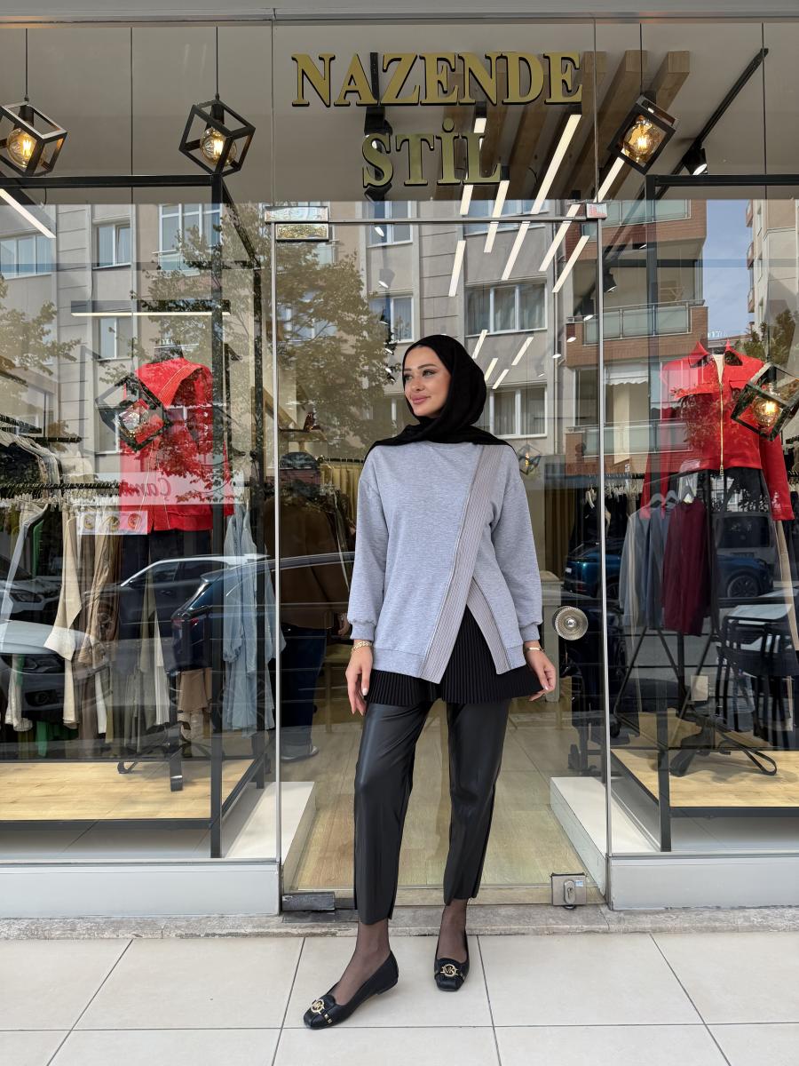 FERMUAR DETAYLI SWEATSHİRT